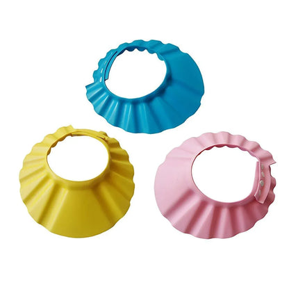 Adjustable Waterproof Shampoo Cap Splash Guard Hat for Bath and Hair Washing - Yellow