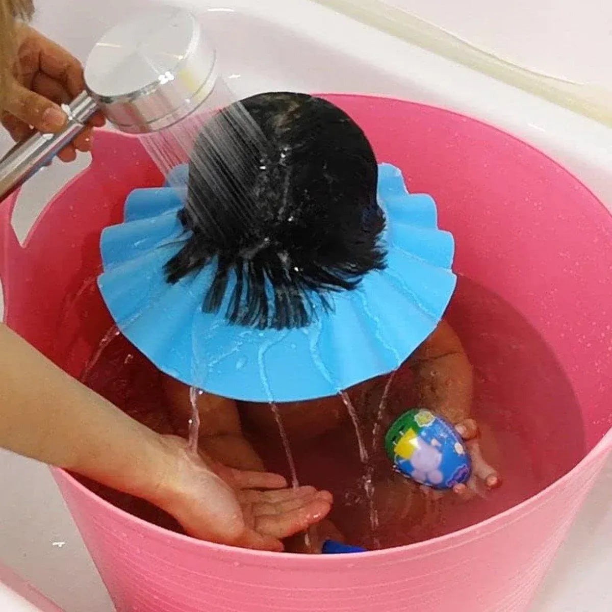 Adjustable Waterproof Shampoo Cap Splash Guard Hat for Bath and Hair Washing - Yellow