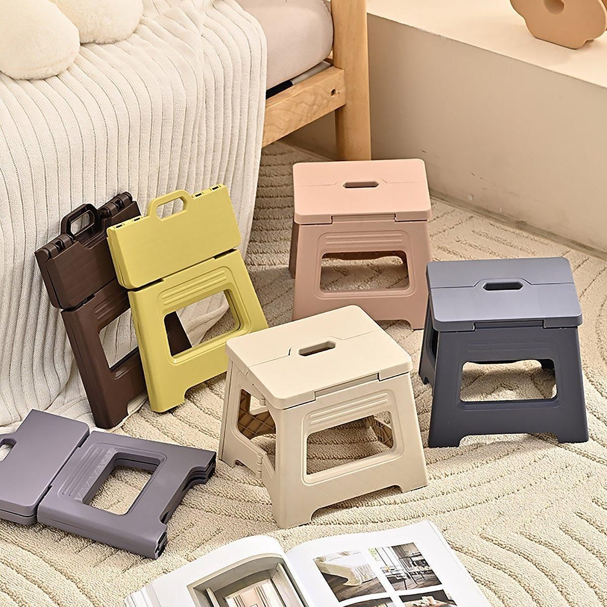 Portable Adjustable Folding Plastic Stool Retractable Outdoor Fishing Chair - Grey