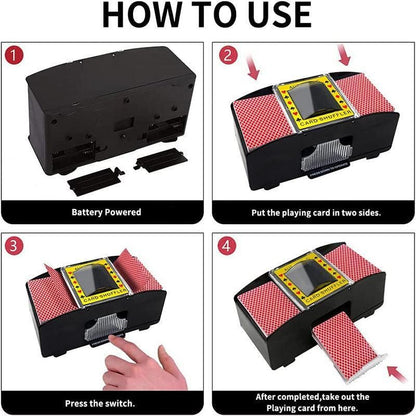 2 Deck Automatic Card Shuffler for Poker Casino Home Game Use