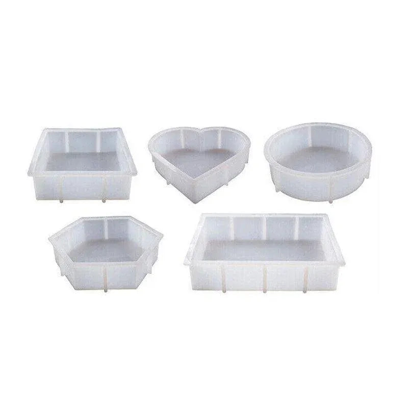 New Large Crystal Epoxy Resin Mold Geometry Cube Specimen Love Heart Round Mould - Heart