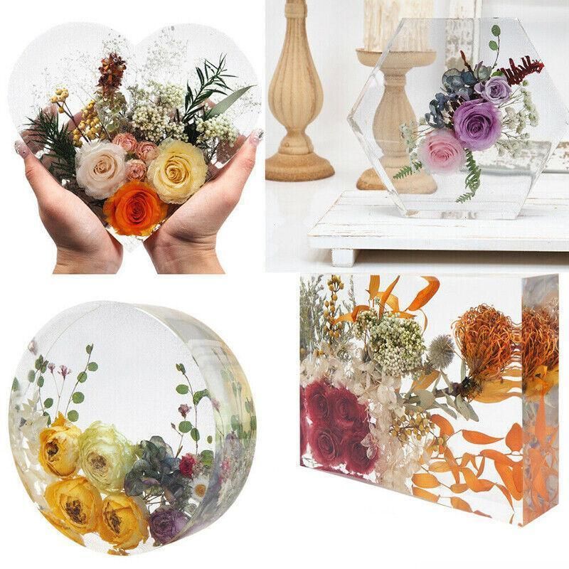 New Large Crystal Epoxy Resin Mold Geometry Cube Specimen Love Heart Round Mould - Heart