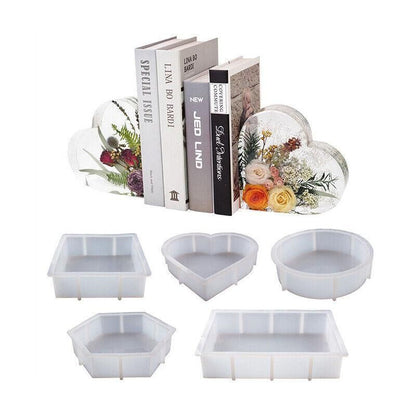 New Large Crystal Epoxy Resin Mold Geometry Cube Specimen Love Heart Round Mould - Heart