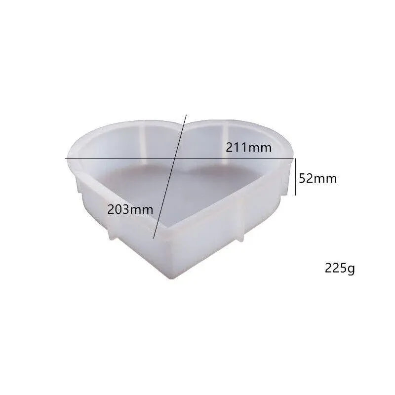 New Large Crystal Epoxy Resin Mold Geometry Cube Specimen Love Heart Round Mould - Heart