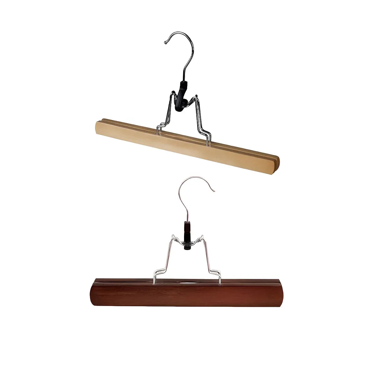 5pcs Skirt Clips Wooden Trouser Clips for Closet Wardrobe Clothing Organization - Light Wood