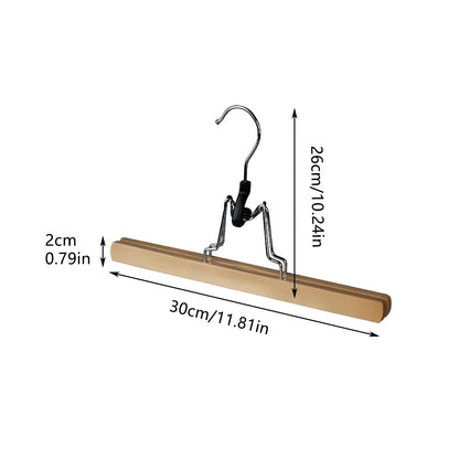 5pcs Skirt Clips Wooden Trouser Clips for Closet Wardrobe Clothing Organization - Light Wood