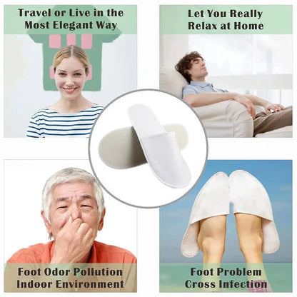20 Pairs Disposable Hotel Slippers Star Design Homestay Towel Thickened NonSlip