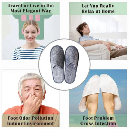 20 Pairs Disposable Portable Slippers Comfortable Anti-Slip Hotel Travel Backup