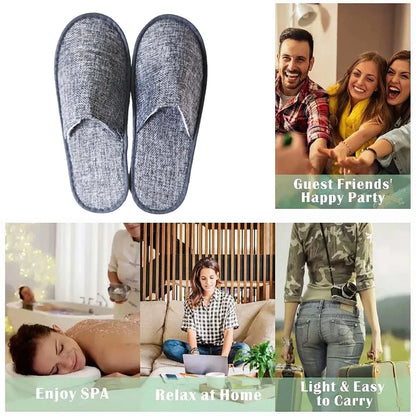 20 Pairs Disposable Portable Slippers Comfortable Anti-Slip Hotel Travel Backup