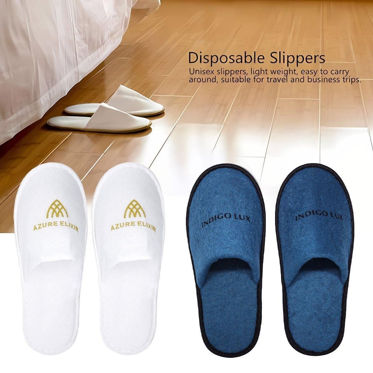 30 Pairs Hotel Guesthouse Hospitality Slippers for Household Comfort and Use - White