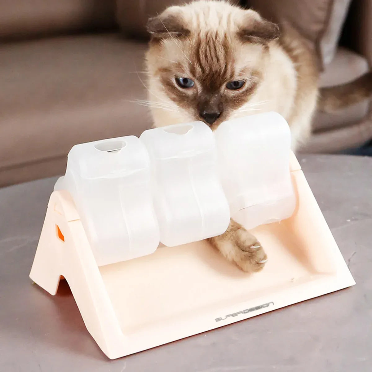 Cat Puzzle Feeder Toy Turntable Leaky Food Dispenser for Snacks Freeze Treats