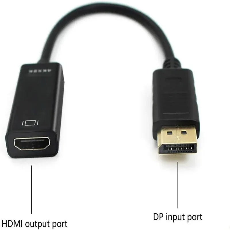 4K 30Hz DP to HDMI Adapter Cable 25cm Displayport Converter for Monitor Projector