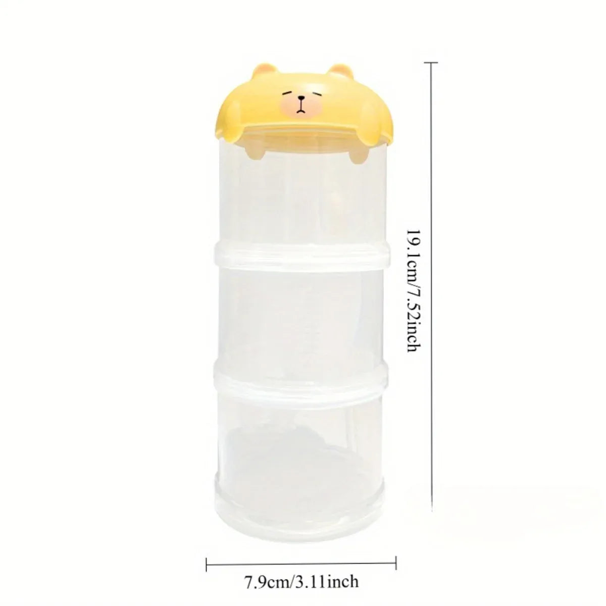 3-Tier Portable Pet Food Storage Container - Stackable Snack Bucket Bear Lid - Coffee