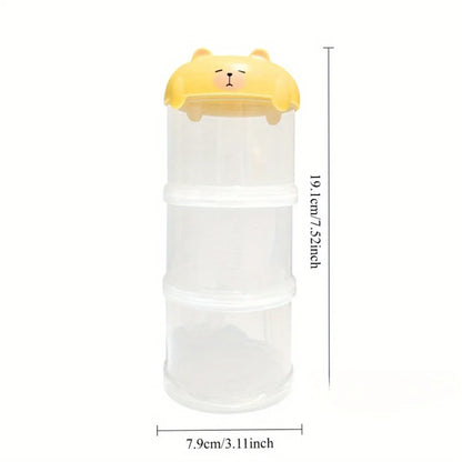 3-Tier Portable Pet Food Storage Container - Stackable Snack Bucket Bear Lid - Coffee