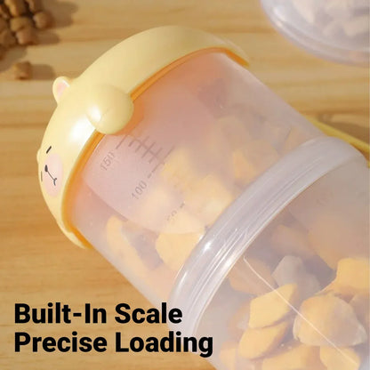 3-Tier Portable Pet Food Storage Container - Stackable Snack Bucket Bear Lid - Coffee