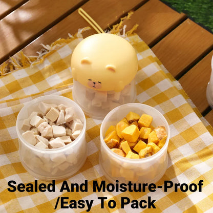 3-Tier Portable Pet Food Storage Container - Stackable Snack Bucket Bear Lid - Coffee