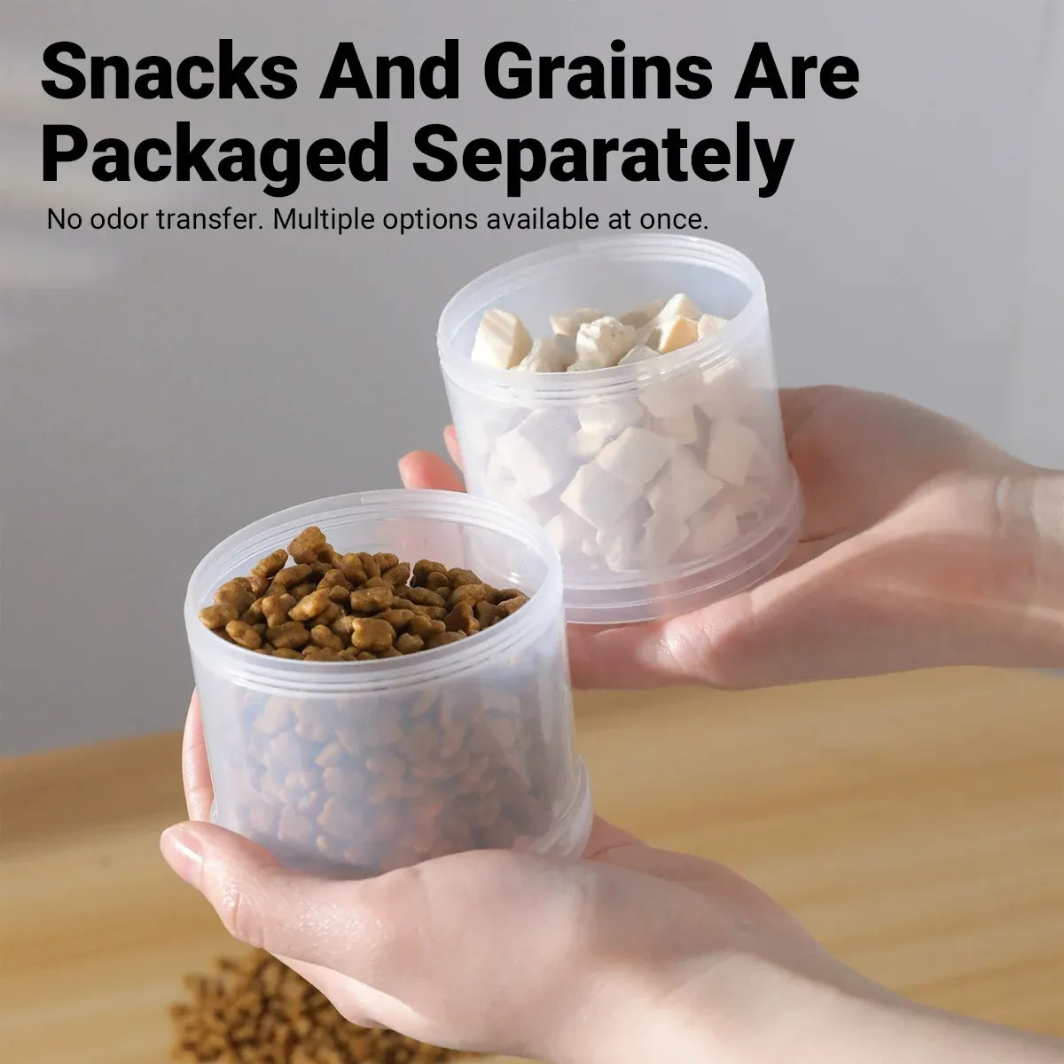 3-Tier Portable Pet Food Storage Container - Stackable Snack Bucket Bear Lid - Coffee