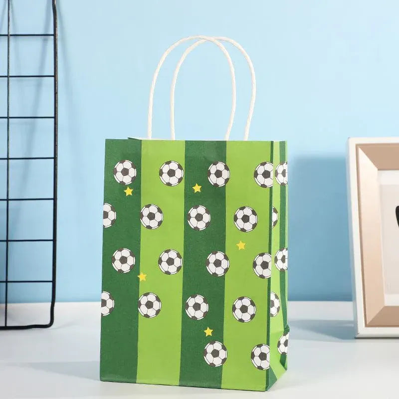 30PCS Fashion Ball Kraft Paper Gift Bag Festivals gift tote bag Party Favor Bag - Soccer-30pcs