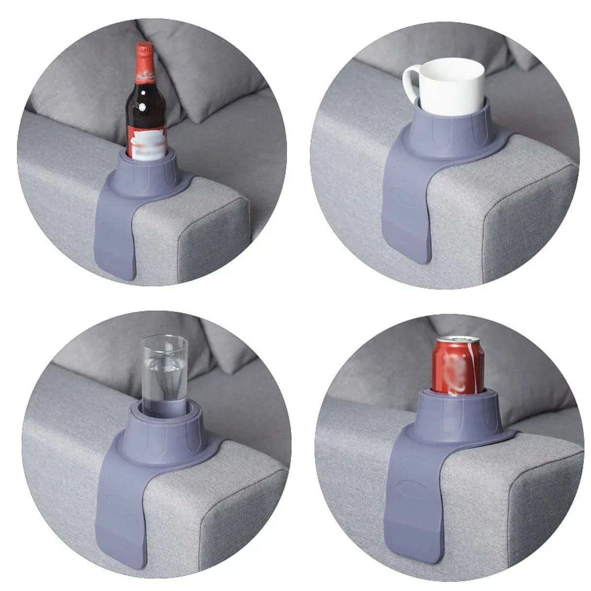 Couch Cup Holder Silicone Drink Coaster Tray Sofa Armrest Stand Car Cup Holder - Coffee