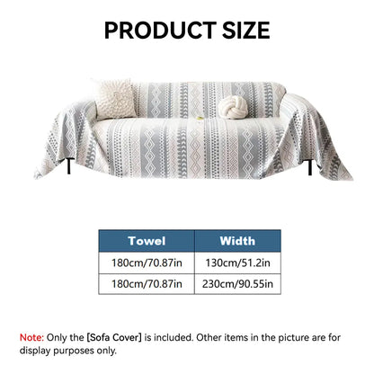 Sofa Cover Modern Geometric Green Breathable Soft for Living Room - 180 x 130cm