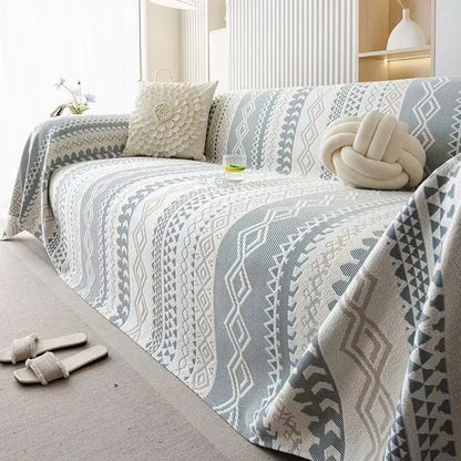 Sofa Cover Modern Geometric Green Breathable Soft for Living Room - 180 x 130cm