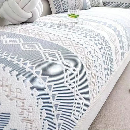 Sofa Cover Modern Geometric Green Breathable Soft for Living Room - 180 x 130cm