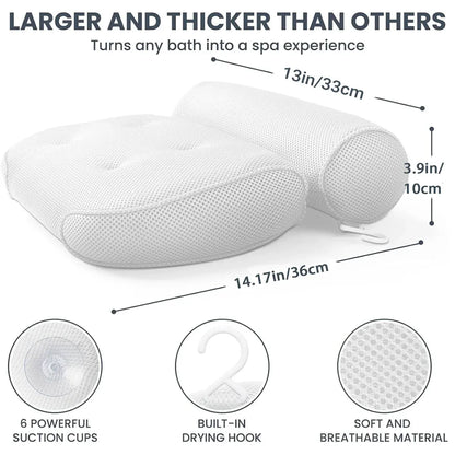 Bathtub Pillow Non-Slip for Bath Spa Shower Comfortable Water Resistant