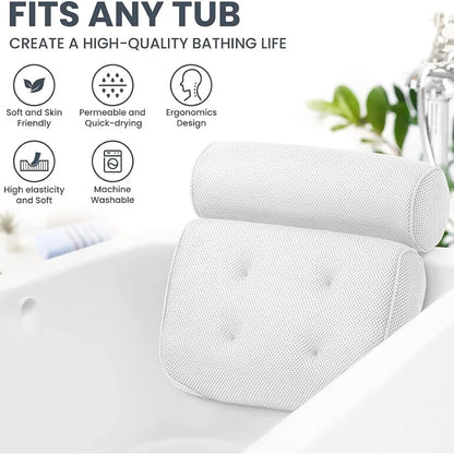 Bathtub Pillow Non-Slip for Bath Spa Shower Comfortable Water Resistant