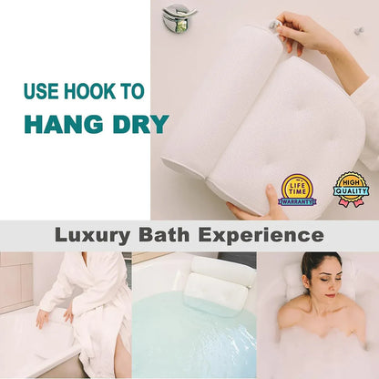 Bathtub Pillow Non-Slip for Bath Spa Shower Comfortable Water Resistant