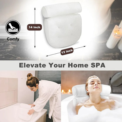 Bathtub Pillow Non-Slip for Bath Spa Shower Comfortable Water Resistant