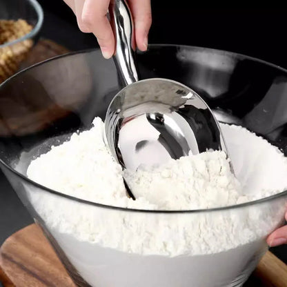 4 Sizes Aluminum Alloy Ice Shovel Flour Rice Scoop Multipurpose Kitchen Tool - M