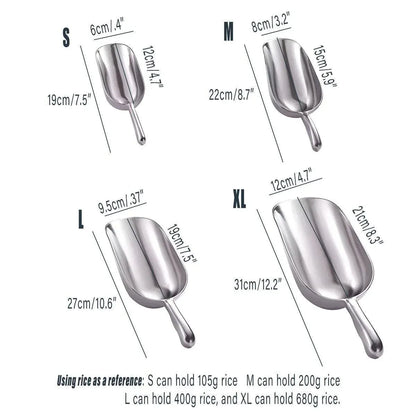 4 Sizes Aluminum Alloy Ice Shovel Flour Rice Scoop Multipurpose Kitchen Tool - XL