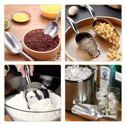 4 Sizes Aluminum Alloy Ice Shovel Flour Rice Scoop Multipurpose Kitchen Tool - XL
