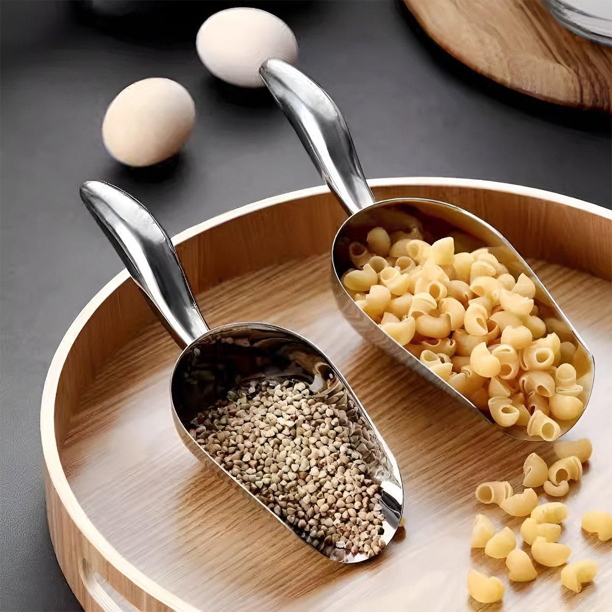 4 Sizes Aluminum Alloy Ice Shovel Flour Rice Scoop Multipurpose Kitchen Tool - XL