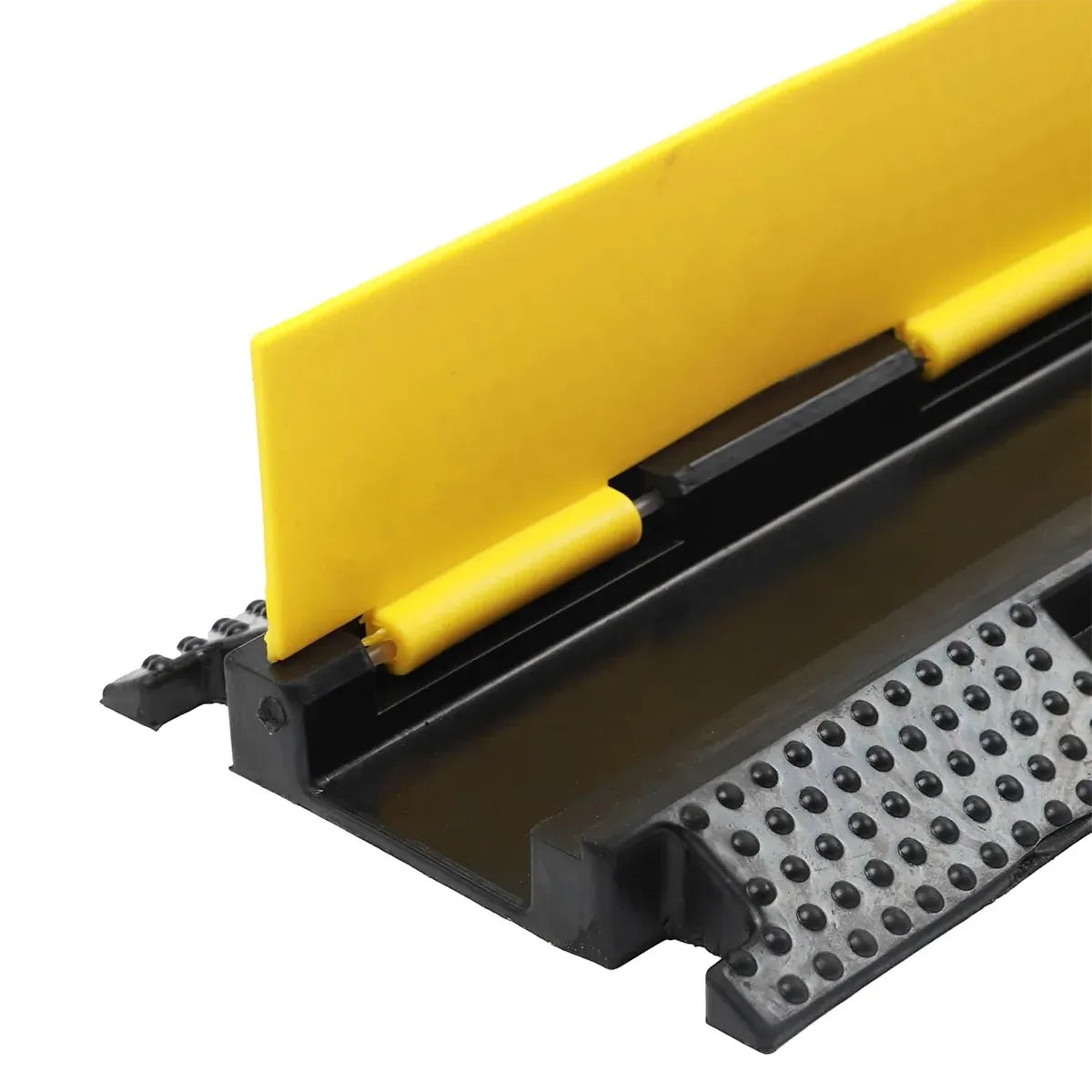 Rubber Slotted Speed Bump with Flip Cable Cover for Driveways