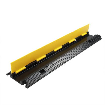 Rubber Slotted Speed Bump with Flip Cable Cover for Driveways