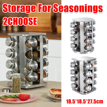 Rotating Spice Bottle Seasoning Rack Multi layer Seasoning Jar Storage Kitchen - Round
