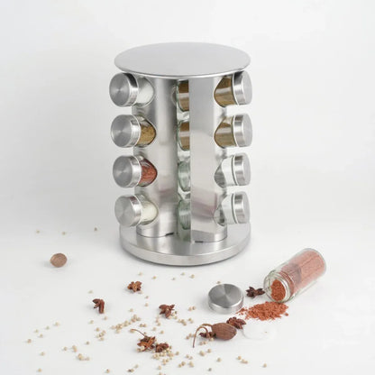 Rotating Spice Bottle Seasoning Rack Multi layer Seasoning Jar Storage Kitchen - Round