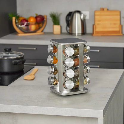 Rotating Spice Bottle Seasoning Rack Multi layer Seasoning Jar Storage Kitchen - Round