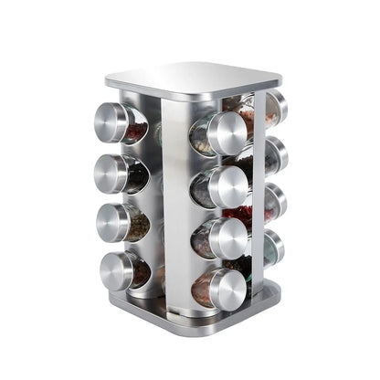 Rotating Spice Bottle Seasoning Rack Multi layer Seasoning Jar Storage Kitchen - Square