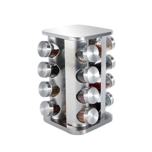 Rotating Spice Bottle Seasoning Rack Multi layer Seasoning Jar Storage Kitchen - Square