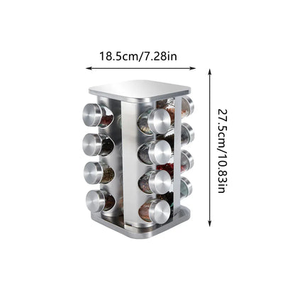 Rotating Spice Bottle Seasoning Rack Multi layer Seasoning Jar Storage Kitchen - Square
