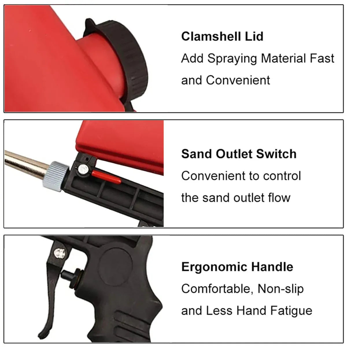 Handheld Sandblasting Tool Portable Pneumatic Tool For Rust Paint Cleaning Use