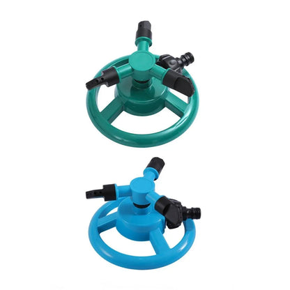 Small Disc Sprinkler 360 Degree Rotating Garden Sprayer Three Prong Spray Water - Green