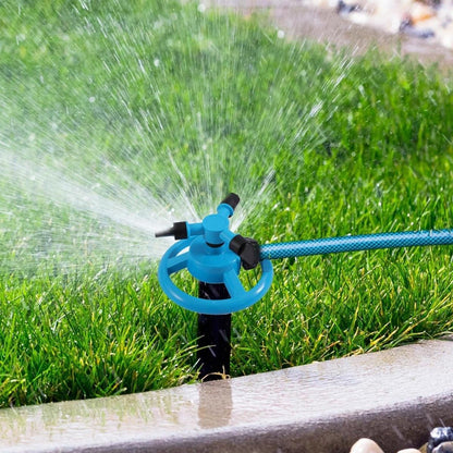 Small Disc Sprinkler 360 Degree Rotating Garden Sprayer Three Prong Spray Water - Green