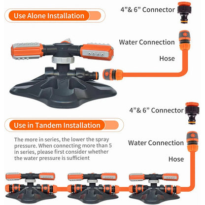 Factory Supply Multifunctional Garden Sprinkler Plastic Three-prong Sprinkler Automatic Rotating Sprinkler