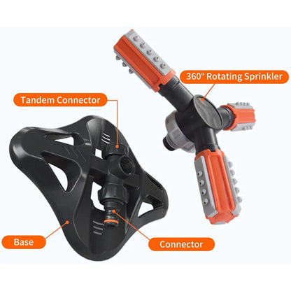 Factory Supply Multifunctional Garden Sprinkler Plastic Three-prong Sprinkler Automatic Rotating Sprinkler