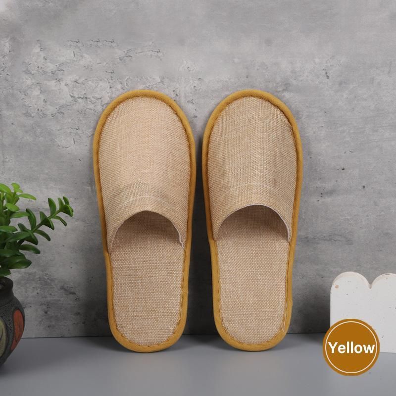 50 Pairs SPA Hotel Guest Slippers Closed Toe Disposable Terry Style Linen - Khaki