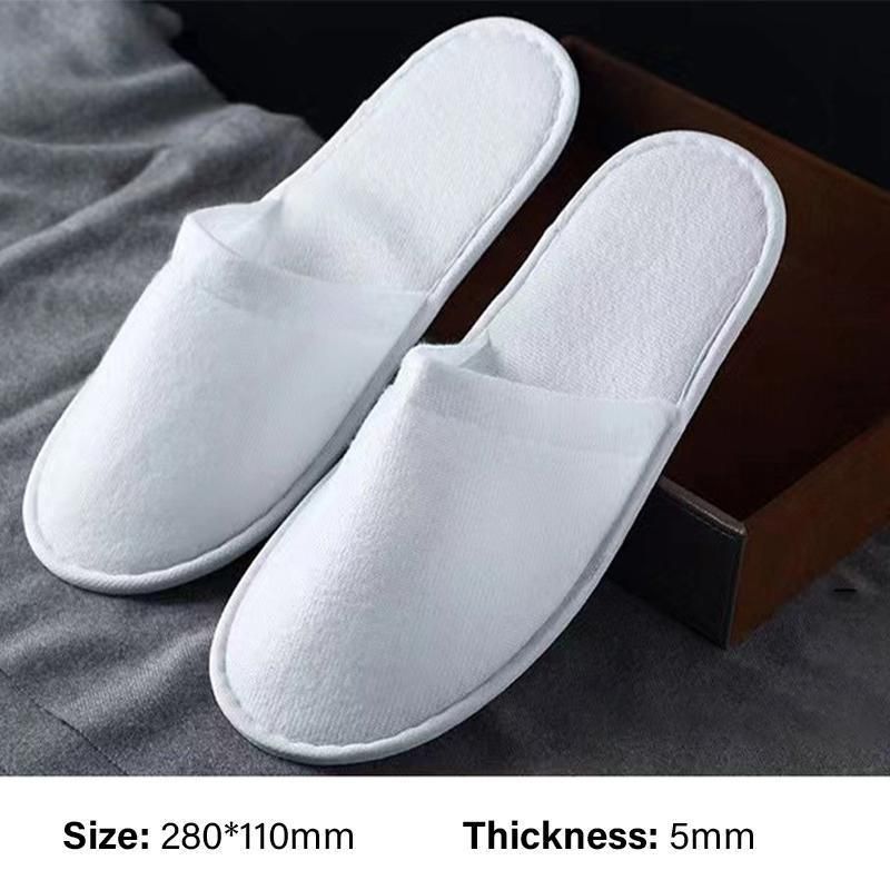 50 Pairs SPA Hotel Guest Slippers Closed Toe Disposable Terry Style Linen - Khaki