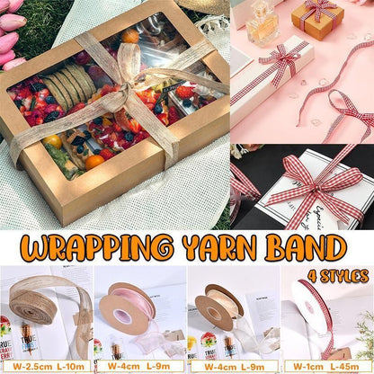10PCS Bouquet Decor Wrapping Yarn Band Packaging Wave Organza Ribbon 9/10/45m - Beige fishtail veil
